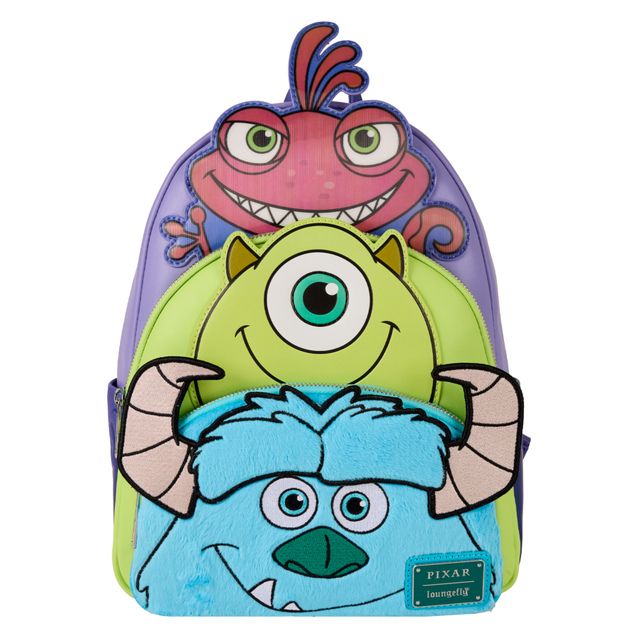 Monsters Inc. - Mike, Sulley, Randall Triple Pocket Mini Backpack