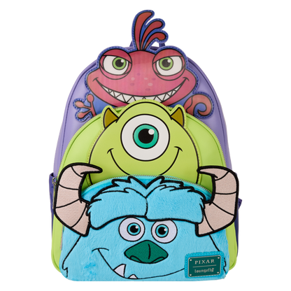 Monsters Inc. - Mike, Sulley, Randall Triple Pocket Mini Backpack