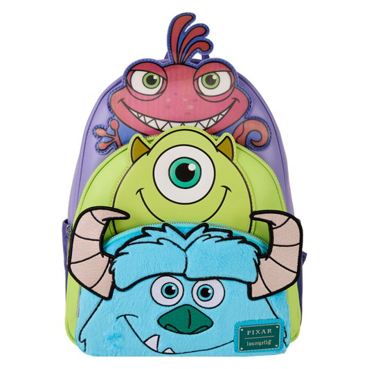 Monsters Inc. - Mike, Sulley, Randall Triple Pocket Mini Backpack