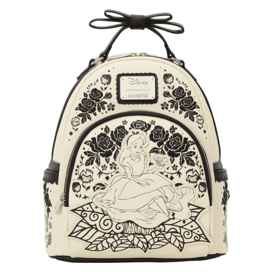 Alice in Wonderland - Embroidered Floral Mini Backpack