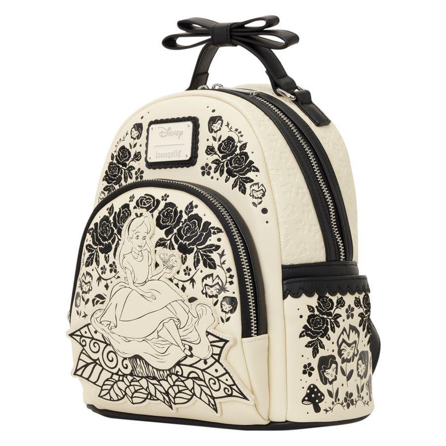 Alice in Wonderland - Embroidered Floral Mini Backpack