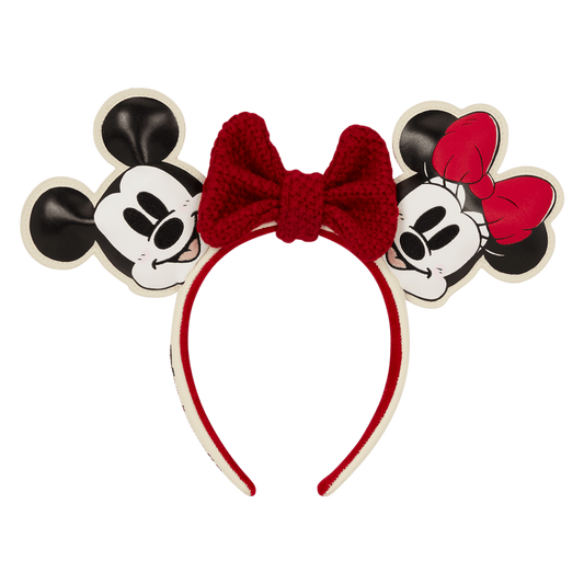 Disney - Mickey & Minnie Knit Bow Holiday Ear Headband