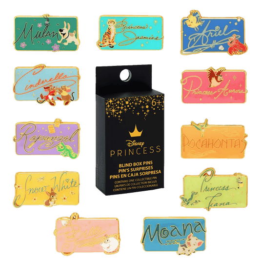 Disney - Princess Signature License Plate Mystery Pin Blind Box Assortment (Display of 22)