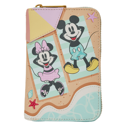 Mickey & Minnie - Beach Fun Zip Around Wallet
