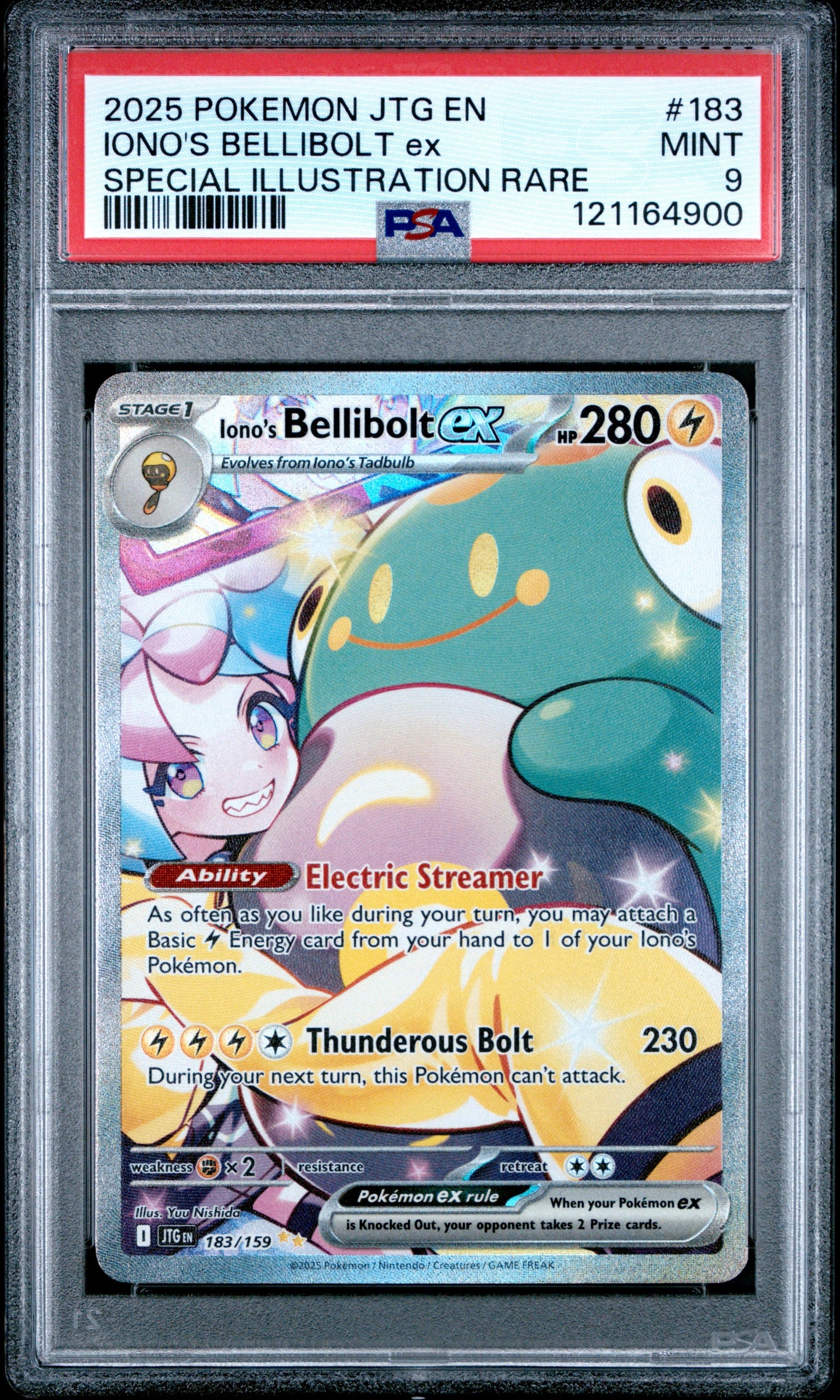 2025 Pokemon Jtg En-Journey Together 183 iono's Bellibolt Ex Special Illustration Rare - PSA 9
