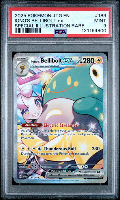2025 Pokemon Jtg En-Journey Together 183 iono's Bellibolt Ex Special Illustration Rare - PSA 9