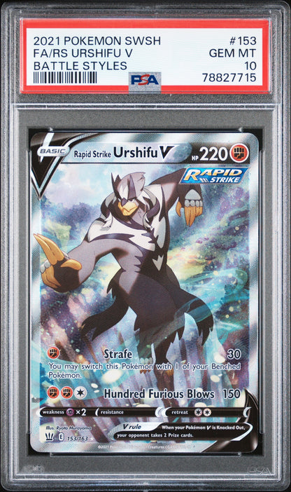 2021 Pokemon Sword & Shield Battle Styles 153 RS Urshifu V - PSA 10