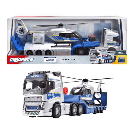 Majorette - Volvo Truck + Airbus Police Helicopter