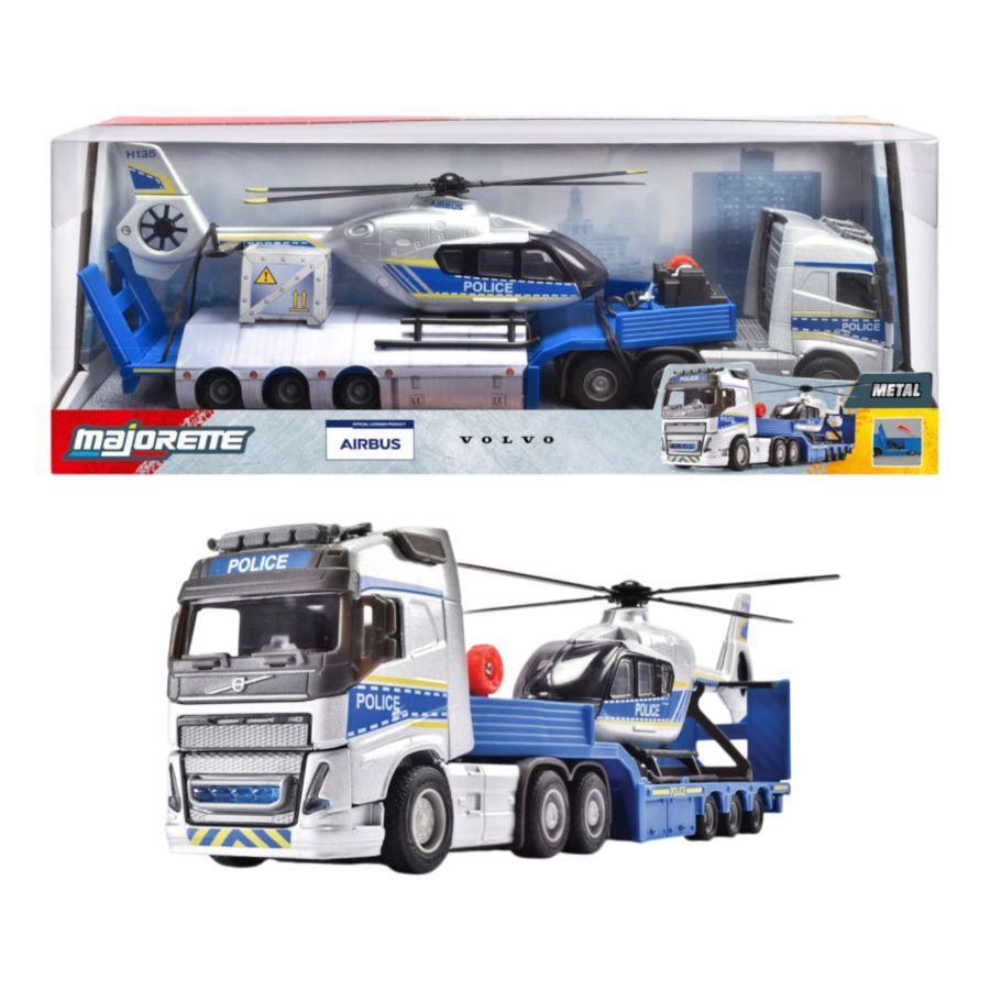 Majorette - Volvo Truck + Airbus Police Helicopter
