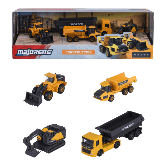 Majorette - 1:64 Volvo Construction 4 Vehicle Giftpack