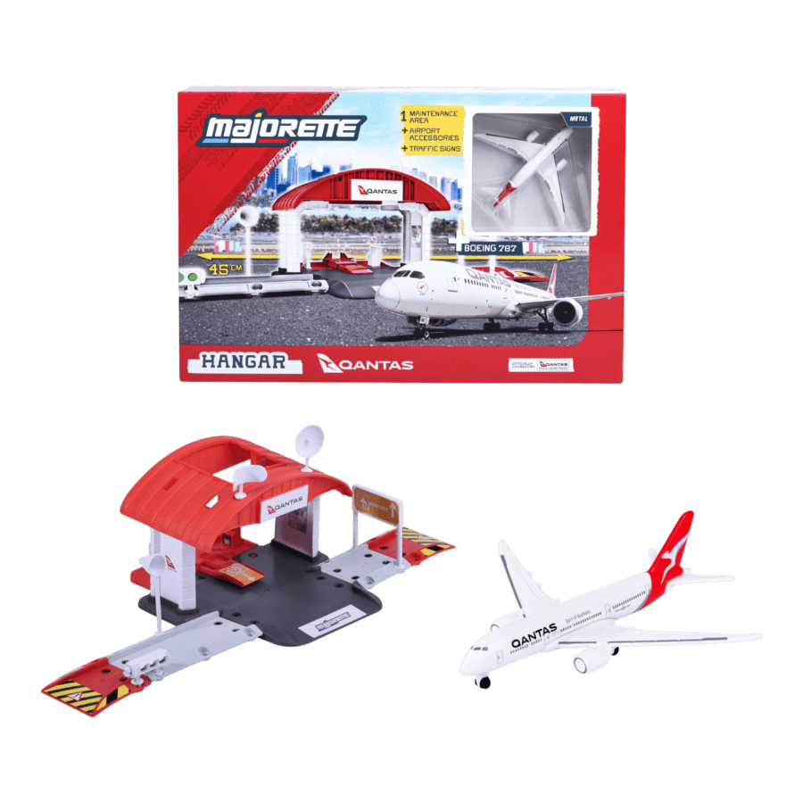 Qantas - Hangar with Airplane Playset