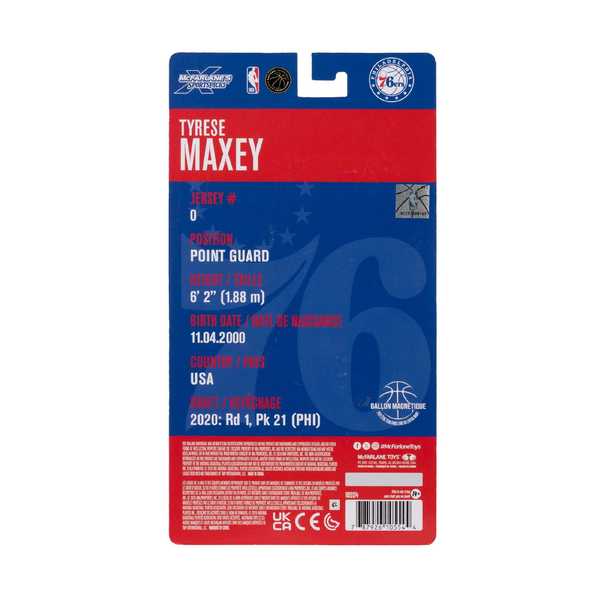 NBA - Tyrese Maxey (Philadelphia 76Ers) 6" Articulated Figure