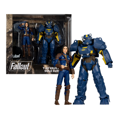 Fallout 4 - T- 60 Vault Tec & Sole Survivor 7" Action Figure 2-Pack