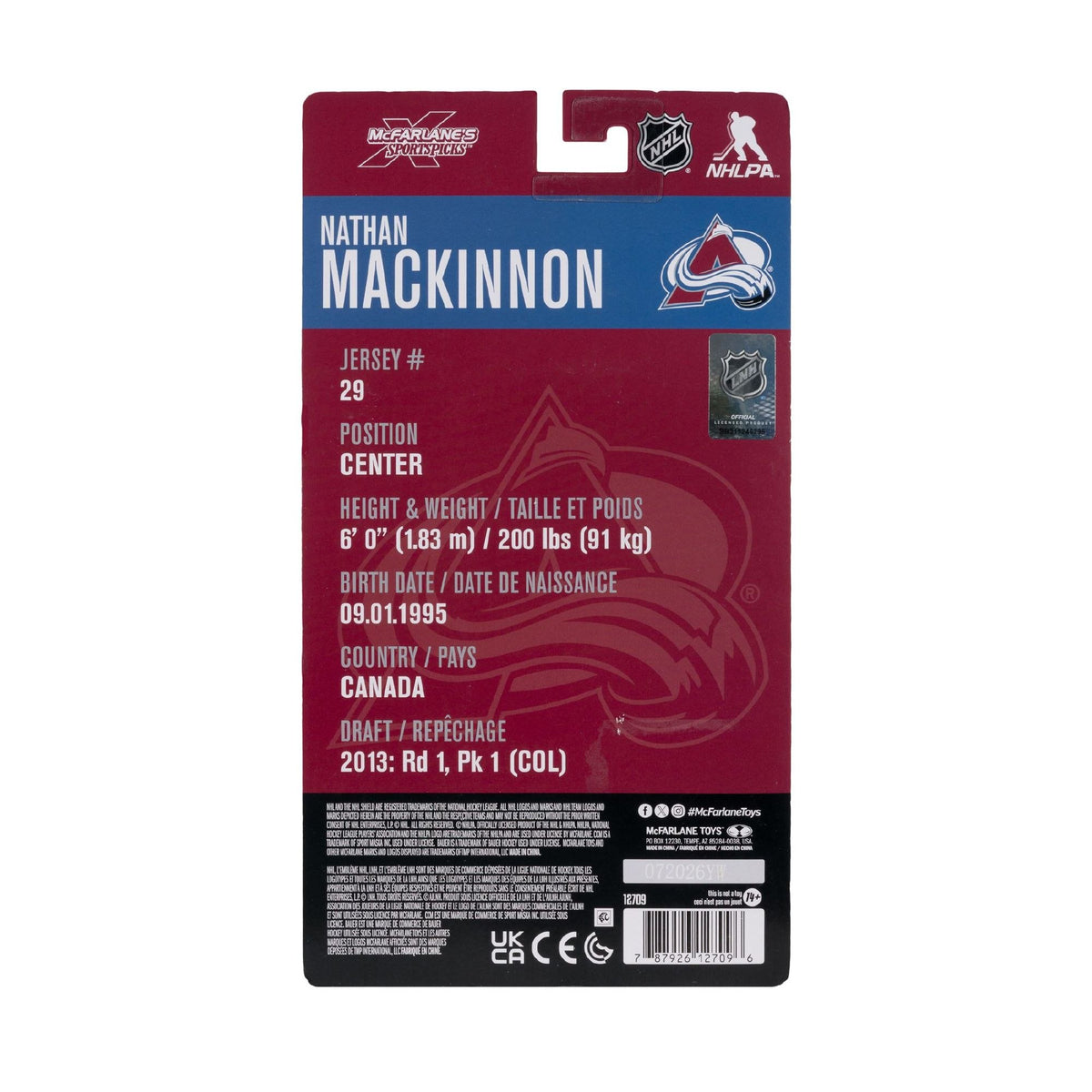 NHL - Nathan Mackinnon (Colorado Avalanche) 6" Articulated Figure