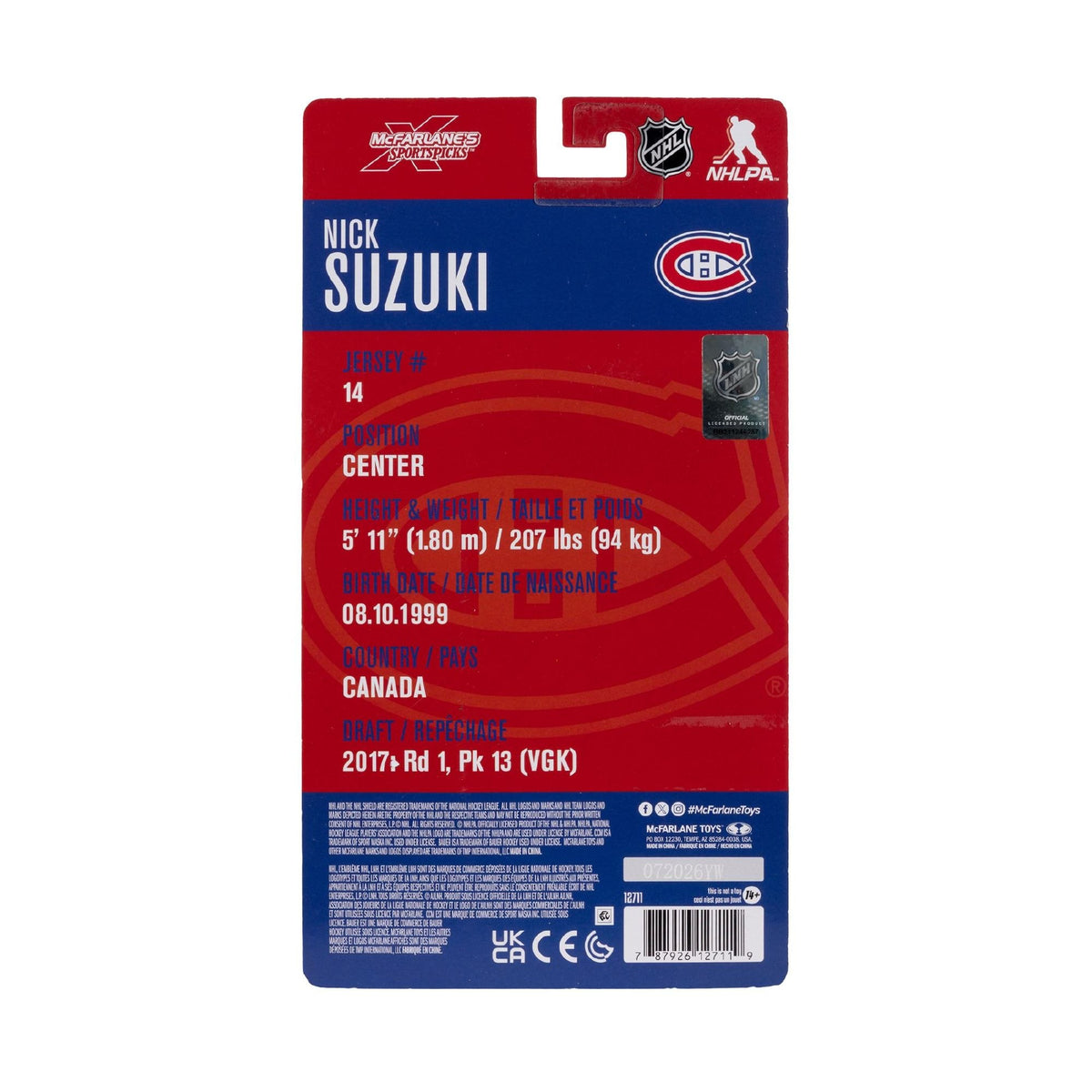 NHL - Nick Suzuki (Montreal Canadiens) 6" Articulated Figure