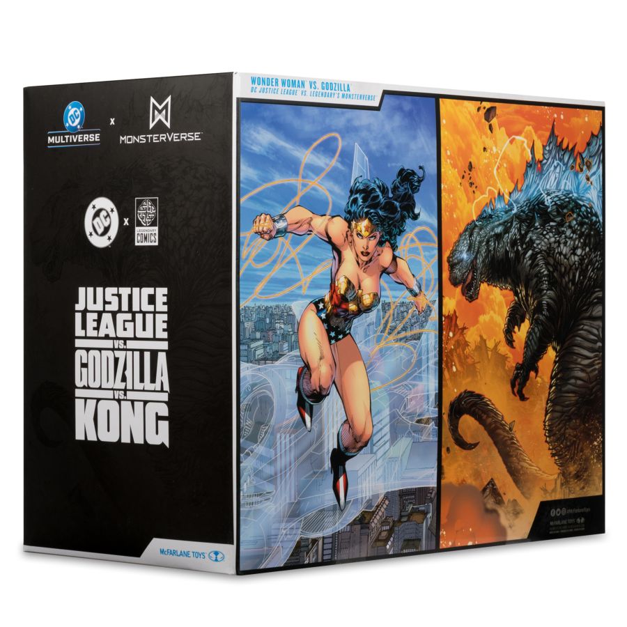 Justice League (comics) - Wonder Woman 7" vs Atomic Blast Godzilla MegaFig Action Figure 2-Pack