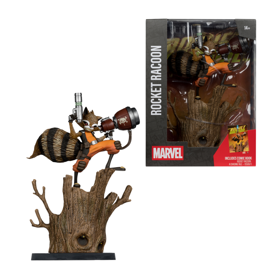 Marvel Comics - Rocket Raccoon with Comic (Chasing Tale #1) 1:6 Scale Figure