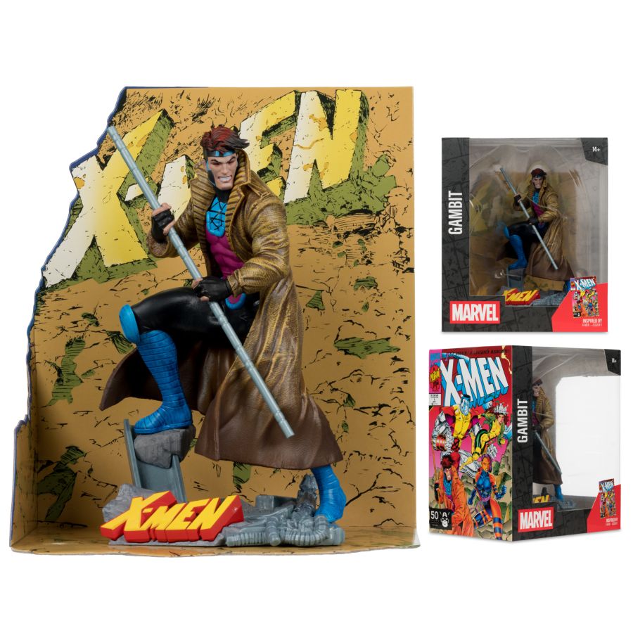 Marvel Comics - Gambit (X-Men 1) 1:10 Scale Collectible Figure with Scene