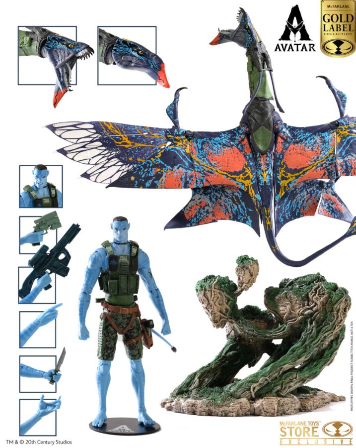 Avatar 2 (2022) - Quaritch & Banshee DLX Gold Label Figure (SDCC)