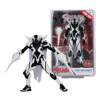 Spawn - The Deviant (Rat City) Black & White Spawn Rat City #1 Uncolored 7" Figure with Comic