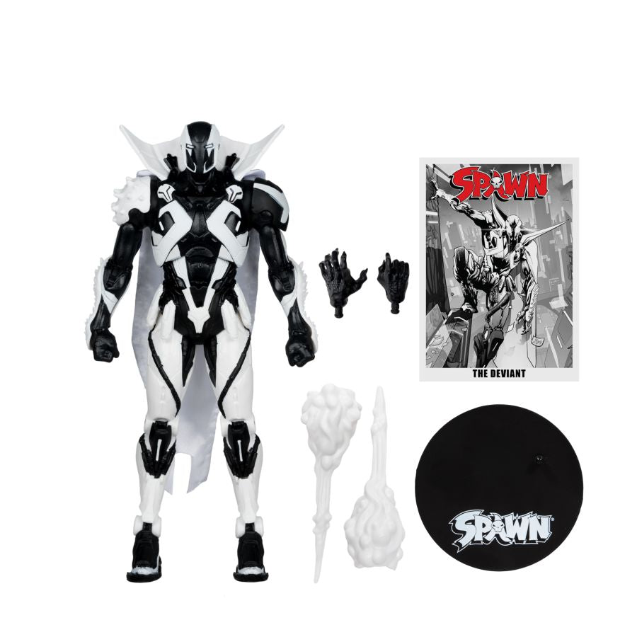 Spawn - The Deviant (Rat City) Black & White Spawn Rat City #1 Uncolored 7" Figure with Comic