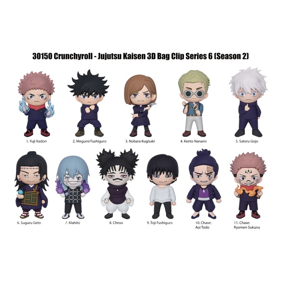Jujutsu Kaisen - 3D PVC Bag Clips Series 6 Blind Bag (Display of 24)