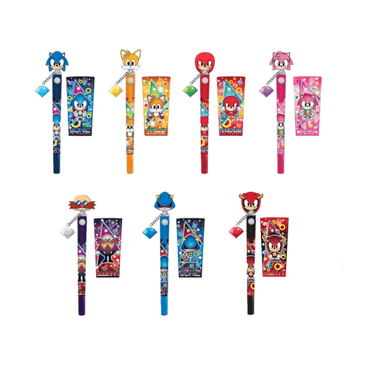 Sonic - Sonic 3D Head Topper Spinning Pen with Dangle Blind Box (Display of 16)