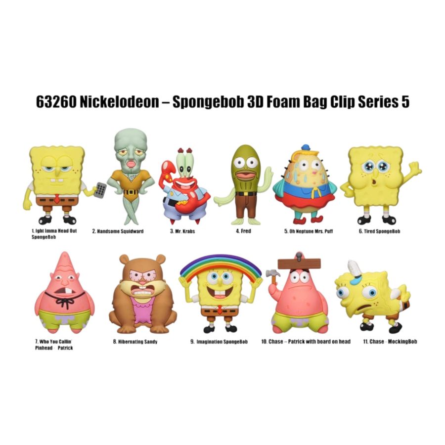 Spongebob - 3D Foam Keychains Blind Bag Series 5 (Display of 24)