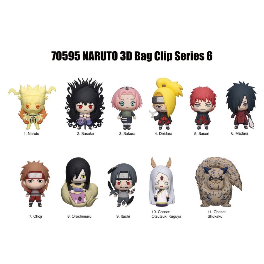 Naruto - 3D Foam Bag Clips (Series 6) Blind Bag [Display of 24]