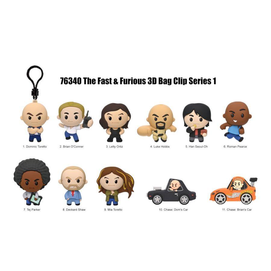 Fast & Furious - 3D PVC Bag Clips Blind Bag (Display of 24) Series 1