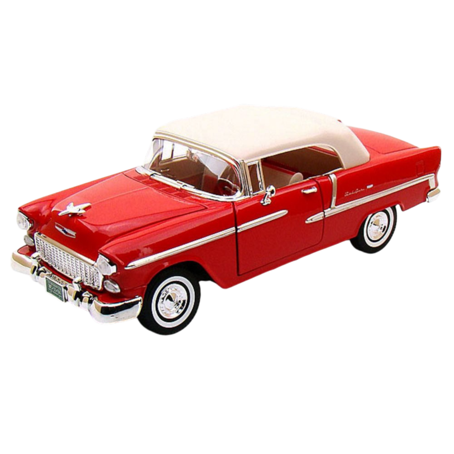 Timeless Legends - 1:18 Scale 1955 Chevy Bel Air (Convertible W/Soft Top) [Red]