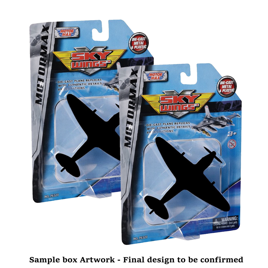 Sky Wings - 3.5" Spitfire Die-Cast Plane Replica Assortment (2 Count)