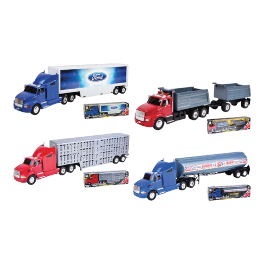 Mighty Haulers - 1:32 1997 Ford Aeromax 9500 & Trailer Die-Cast Vehicle Assortment (6 Count)