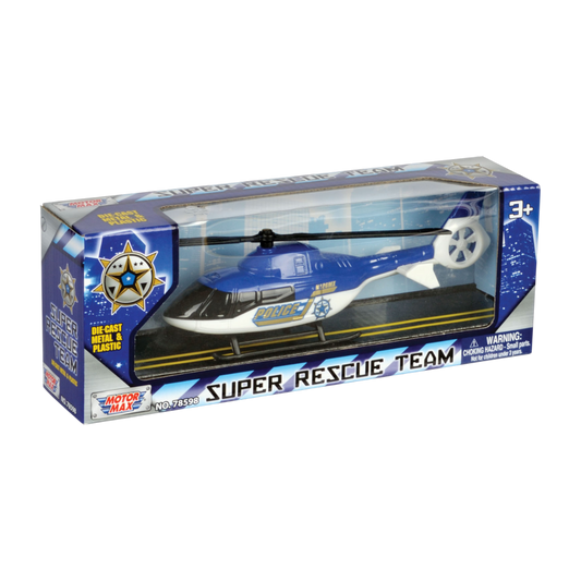 Super Rescue Team - 9.5" Police Helicopter Die-Cast Vehicle