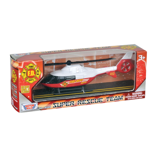 Super Rescue Team - 9.5" Fire Helicopter Die-Cast Vehicle
