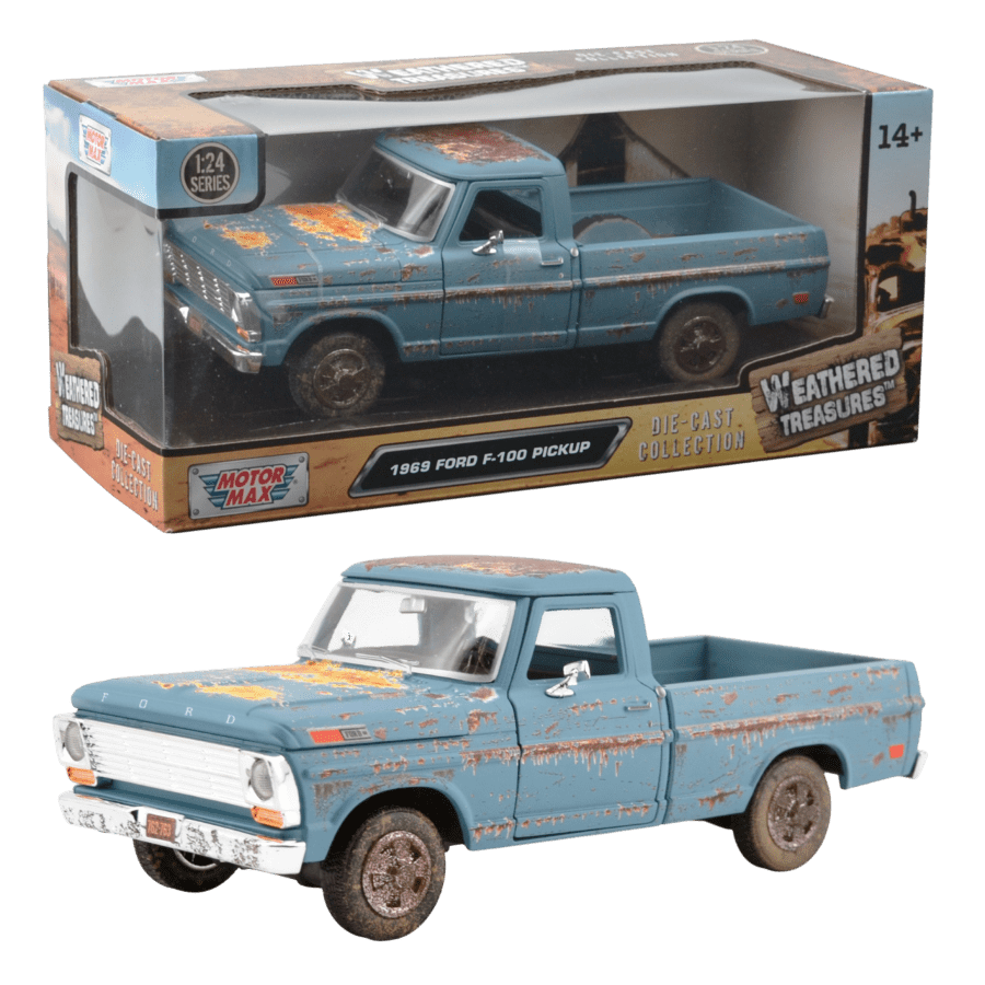 Weathered Treasures - 1:24 1969 Ford F-100 Pickup Diecast Vehicle