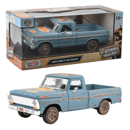 Weathered Treasures - 1:24 1969 Ford F-100 Pickup Diecast Vehicle