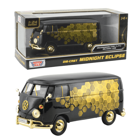 Midnight Eclipse - 1:24 Volkswagen Type 2 (T1) Delivery Van Diecast Vehicle