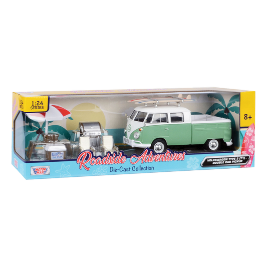 Roadside Adventures - 1:24 Volkswagen Type 2 Double Cab Pickup Die-Cast Vehicle