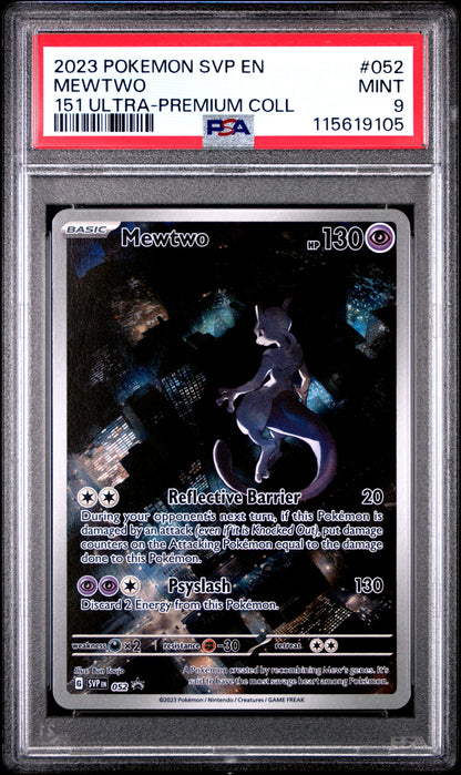2023 Pokemon Svp En-Sv Black Star Promo 052 Mewtwo 151 Ultra-Premium Coll - PSA 9