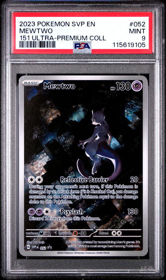 2023 Pokemon Svp En-Sv Black Star Promo 052 Mewtwo 151 Ultra-Premium Coll - PSA 9