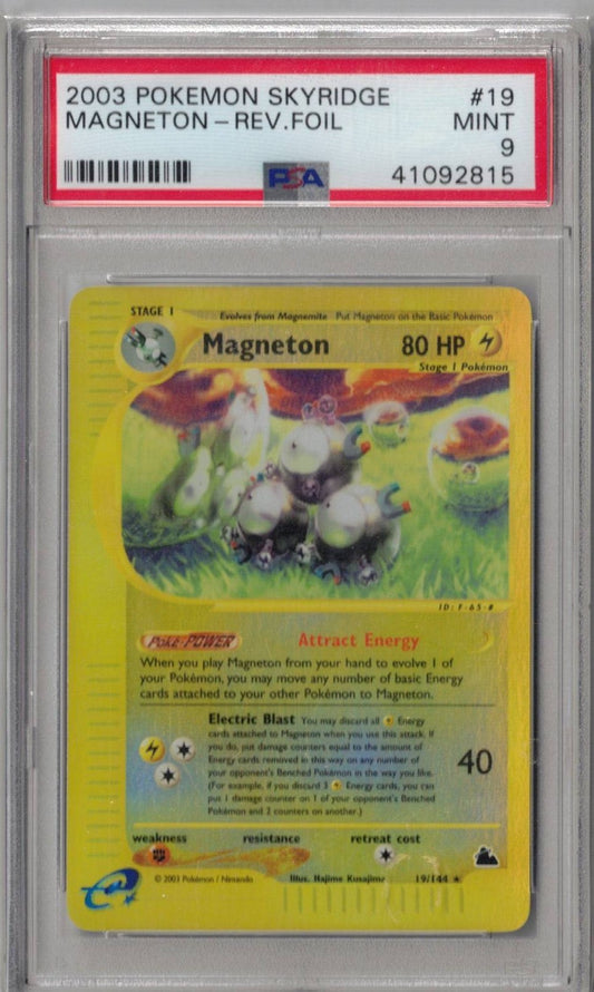 2003 Pokemon Skyridge 19 Magneton-Rev.Foil - PSA 9