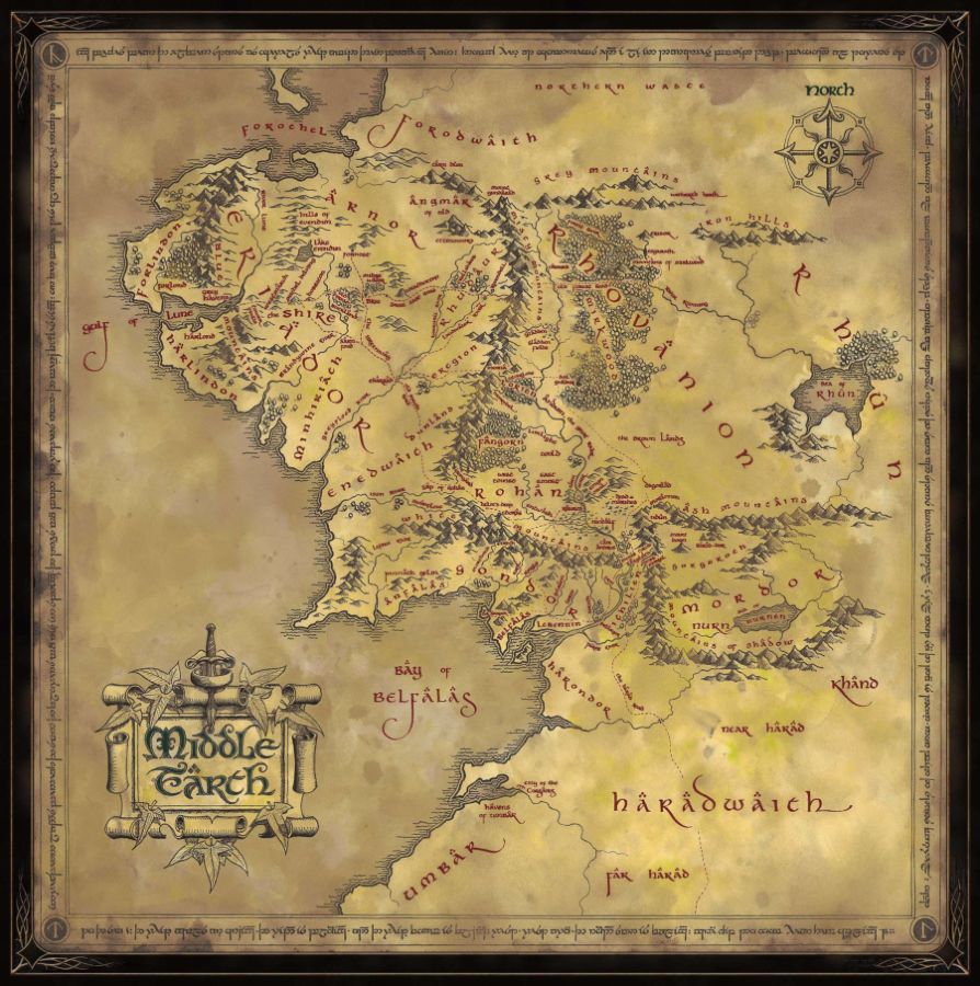 Lord of The Rings - Map of Middle Earth 1000pc Puzzle