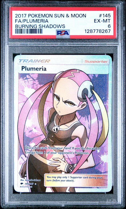 plumeria card pokemon Pokemon Sun & Moon Burning Shadows Ultra Rare Plumeria #145