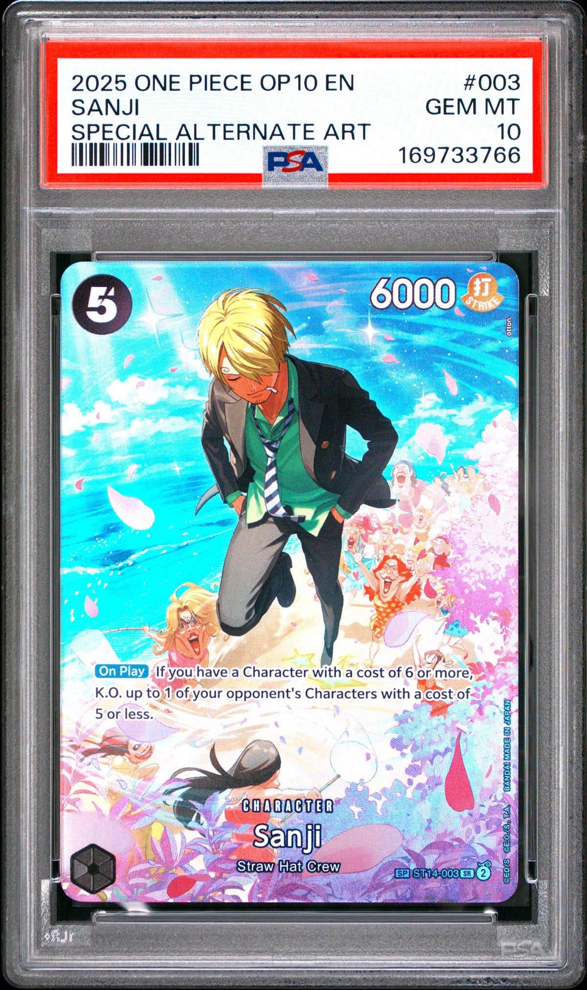 2025 One Piece Op10-Royal Blood 003 Sanji Special Alternate Art - PSA 10