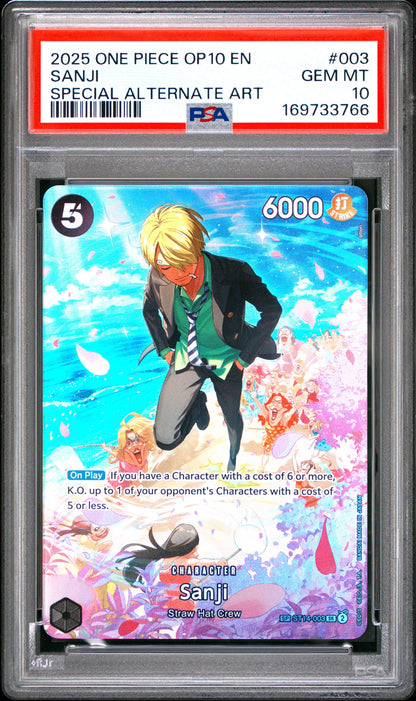 2025 One Piece Op10-Royal Blood 003 Sanji Special Alternate Art - PSA 10