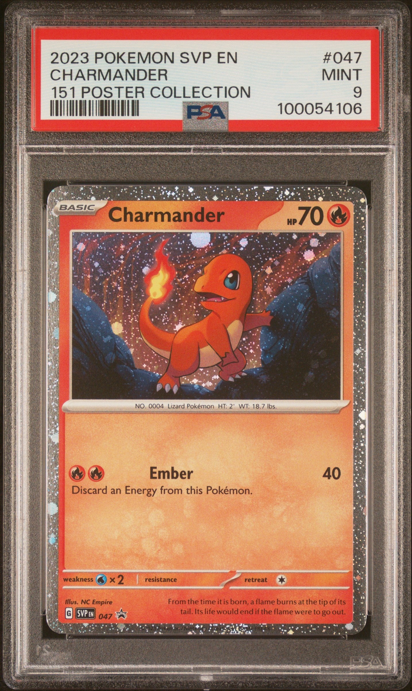 2023 Pokemon Svp En-Sv Black Star Promo 047 Charmander 151 Poster Collection - PSA 9