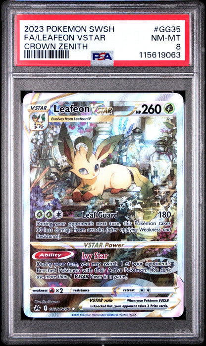 2023 Pokemon Sword And Shield Crown Zenith Gg35 Leafeon Vstar Crown Zenith - PSA 8