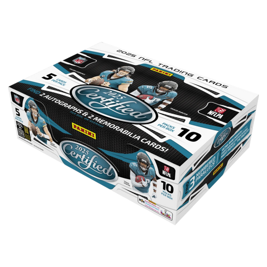 NFL - 2025 Certified Football Hobby Trading Cards (Display of 10)