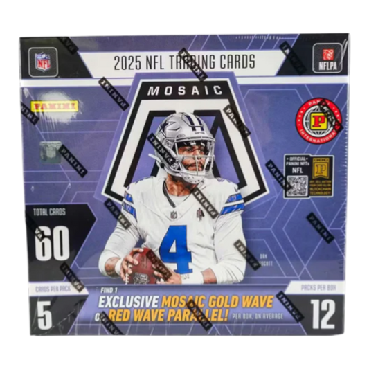 NFL - 2025 Mosaic Football Hobby International Hobby Trading Cards (Display of 12)